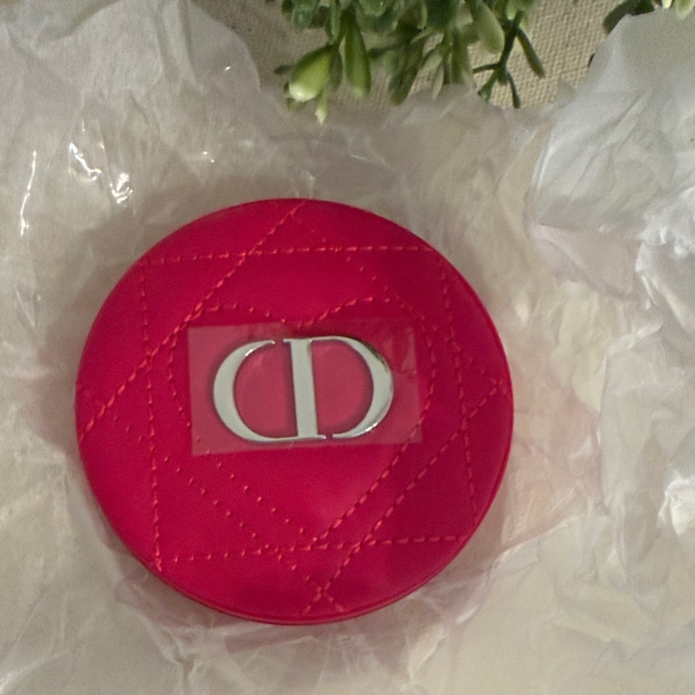 Christian Dior Double Mirror Novelty Hot pink quilted Luxurious Designer mirror